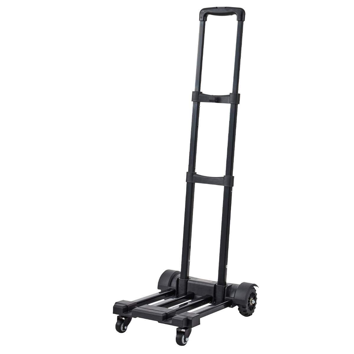 Back. Ropilly - Ropilly Folding Hand Truck with Expandable Base, 290 lb Platform Cart, Black Steel Moving Dolly - Black.