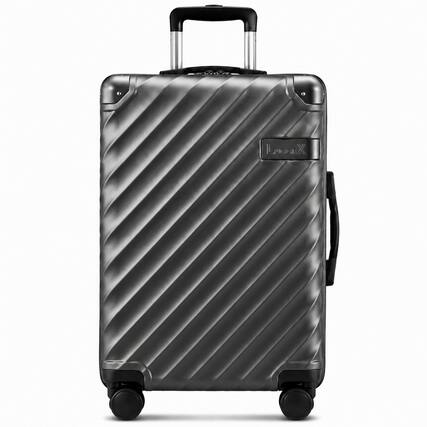Front. LUGGEX - LUGGEX 20" Carry On Luggage Expandable Airline Approved PC Hardside Suitcase with TSA Lock KVC - Back to School - EX - Black.