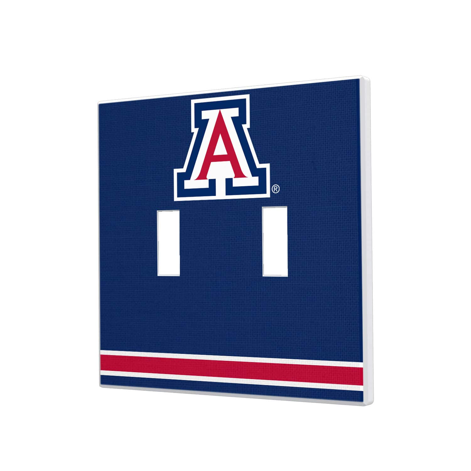 Keyscaper - Arizona Wildcats Stripe Design Double Toggle Light Switch Plate - Multicolor
