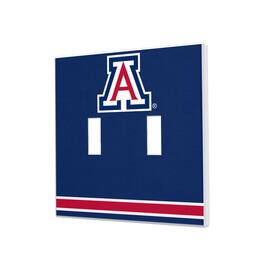 Keyscaper - Arizona Wildcats Stripe Design Double Toggle Light Switch Plate - Multicolor