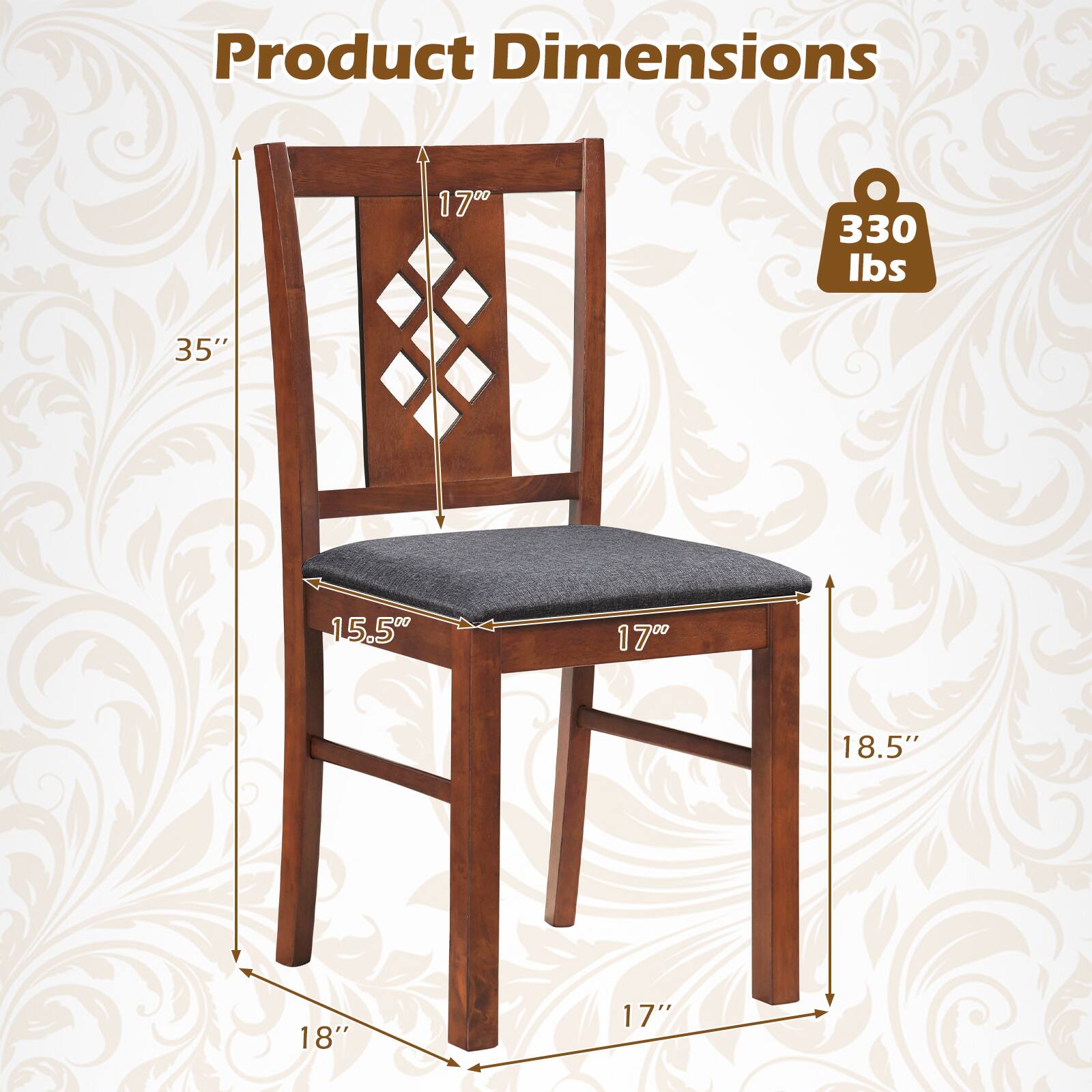 Product Dimensions: 17" x 330 lbs x 35" x 15.5" x 17" x 18.5" x 18" x 17"