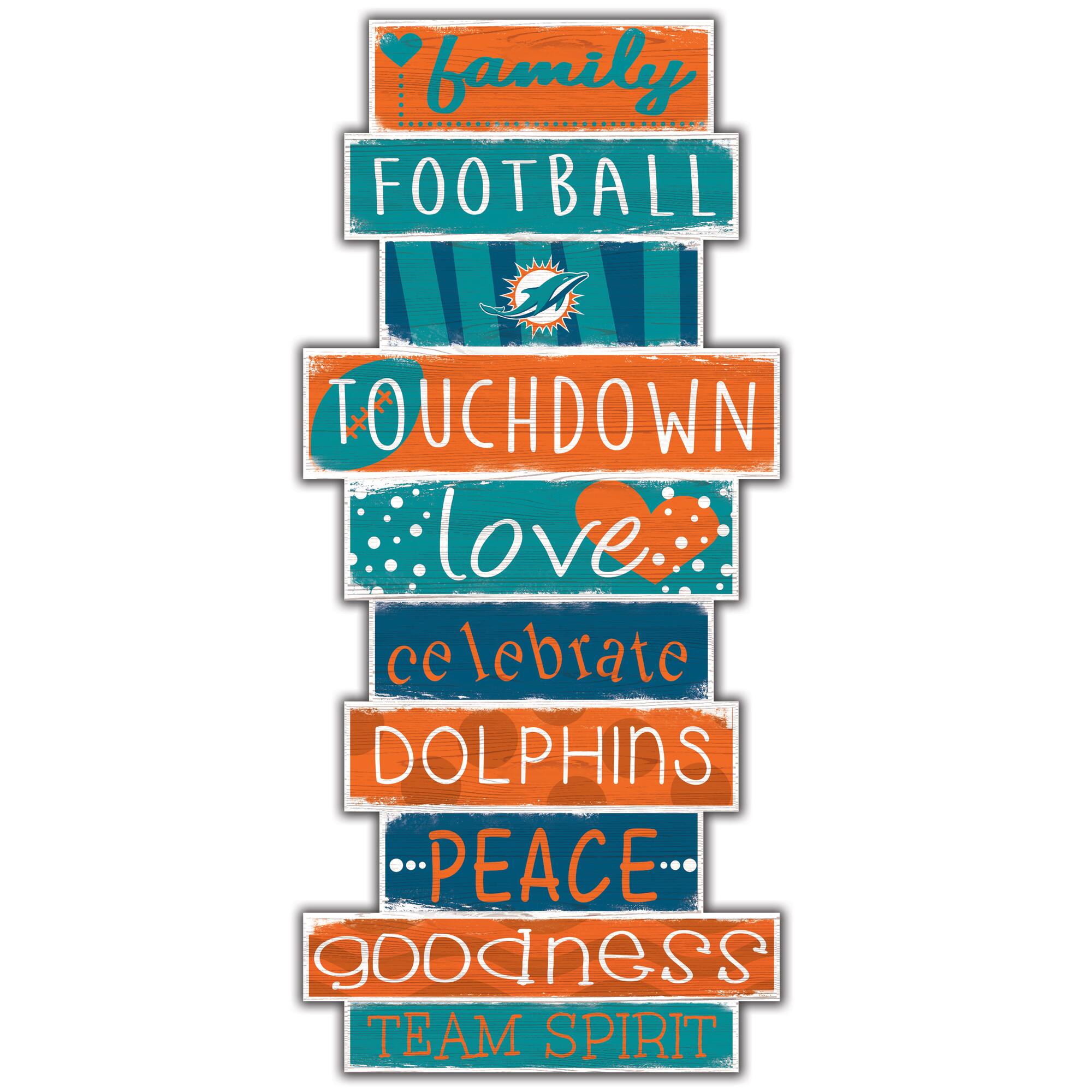 Miami Dolphins 5'' x 24'' Celebrations Stack Sign