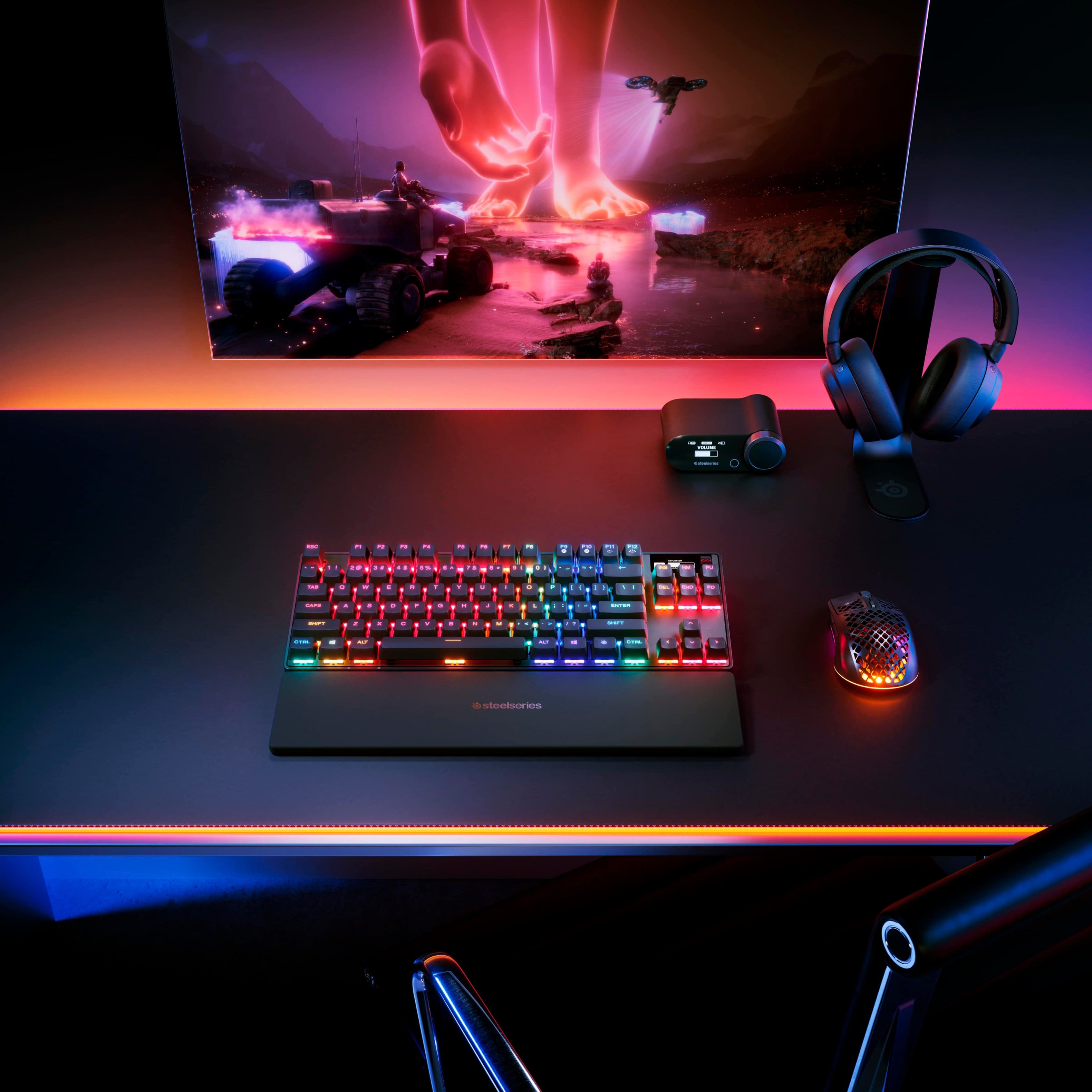 Alt View 15. SteelSeries - Apex Pro TKL Gen 3 Wireless Mechanical OmniPoint Adjustable HyperMagnetic Gaming Keyboard with Rapid Tap - Black.