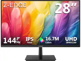 Z Z-Edge - 28" IPS 4K 144Hz 1ms Gaming Monitor, Ultra HD 3840 x 2160, 300 cd/m², HDMI + DP - Black