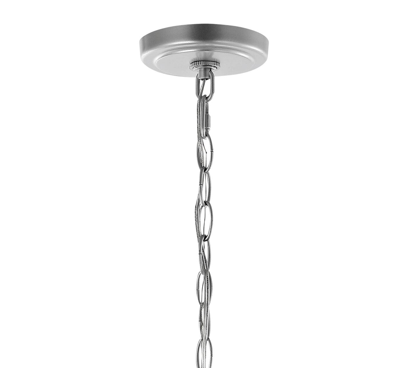 Alt View 5. Jonathan Y - Ruth 11" 4-light Traditional Classic Lantern Metal/Glass LED Pendant, Silver - Silver.