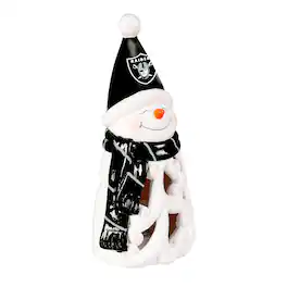 Evergreen Enterprises - Las Vegas Raiders LED 8" Snowman Lit Garden Statue - Black