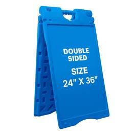 Jumbl - A Frame Sandwich Board – 24 x 36” Display Sidewalk Sign with PVC Sign Protector - Blue