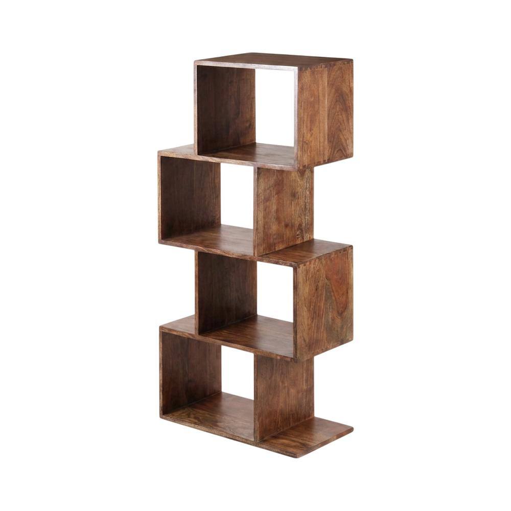 Front. Porter Designs - Portola Solid Acacia Wood Bookcase - Brown.