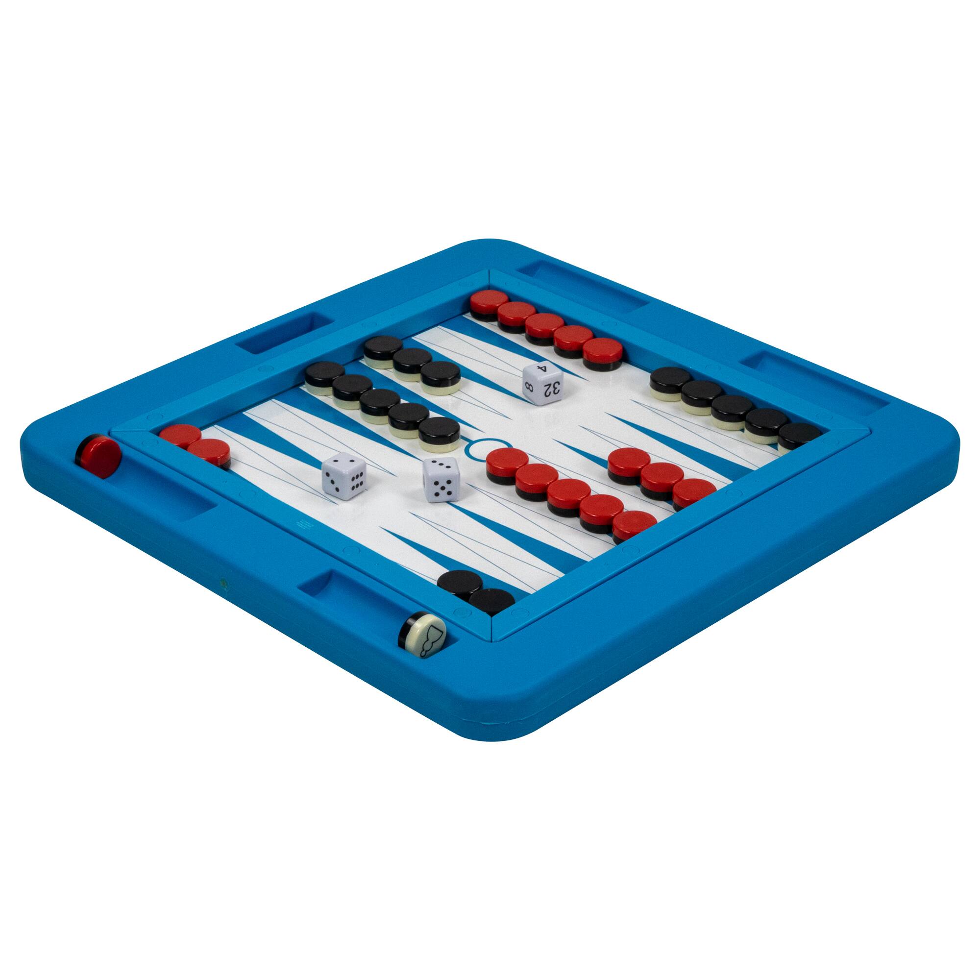 Alt View 5. Swim Central - Floating Checkers and Backgammon Magnetic Swimming Pool Board Game Combo - 20" - Blue.