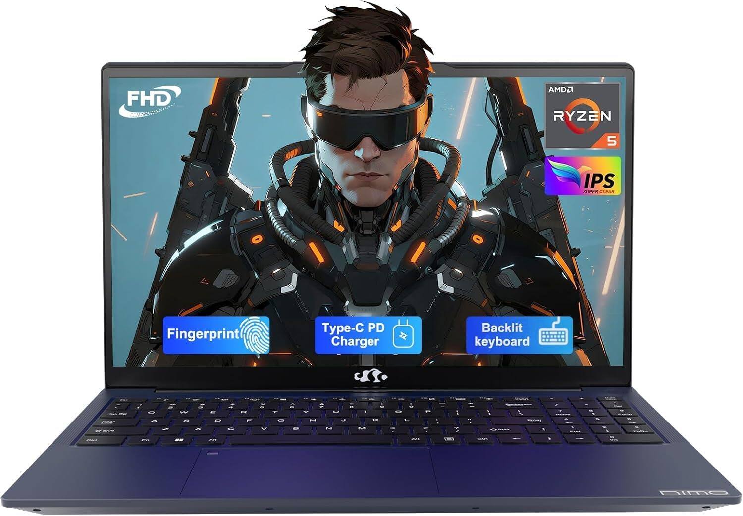 FHD  
AMD Ryzen 5  
IPS SUPER CLEAR  
Fingerprint  
Type-C PD Charger  
Backlit keyboard  
FREE  
& A  
W  
E  
R  
T  
Y  
U  
I  
O  
P  
A  
S  
D  
F  
G  
H  
J  
K  
L  
Z  
X  
C  
V  
B  
N  
M  
DIMO