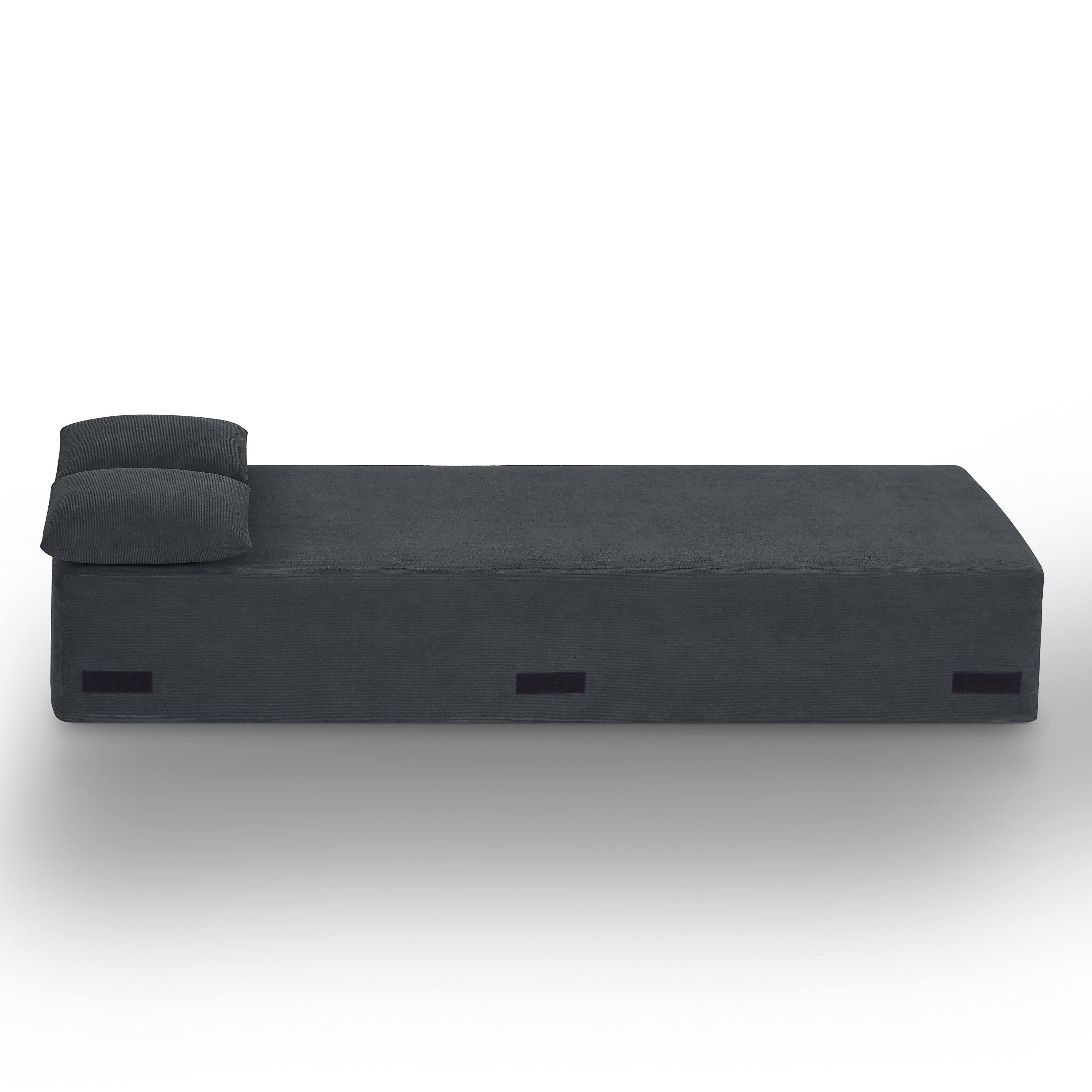 Left. Loheer - Loheer 83 Inch Frameless Sofa Modern Apartment Couch No Assembly 3 Seater Boneless Couch for Compact Living Room - Gray.