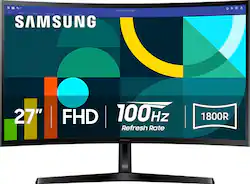 Samsung - 27" S3 (S36GD) LED FHD 100Hz Curved Monitor (HDMI, D-sub) - Black - Front_Zoom