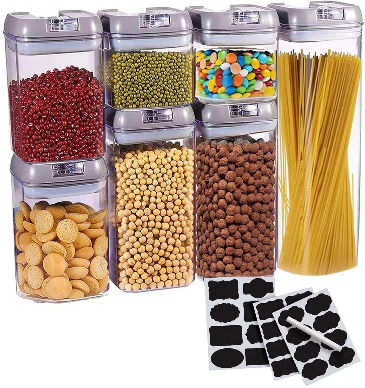 Front. Cheer Collection - Set of 7 Airtight Food Storage Containers- Heavy Duty Pantry - No Color Family.