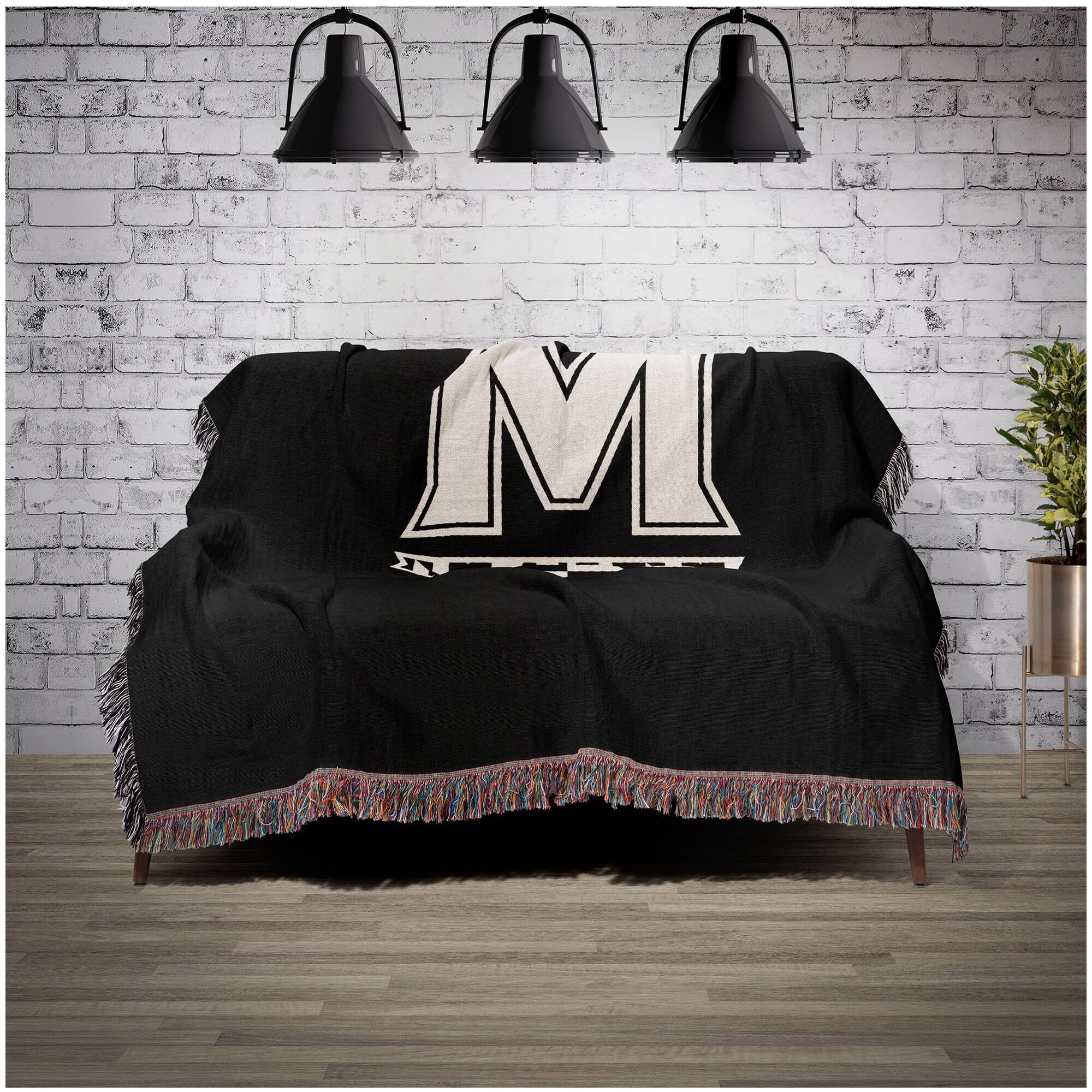 Alt View 1. Chad & Jake - Maryland Terrapins Woven Blanket - Black.