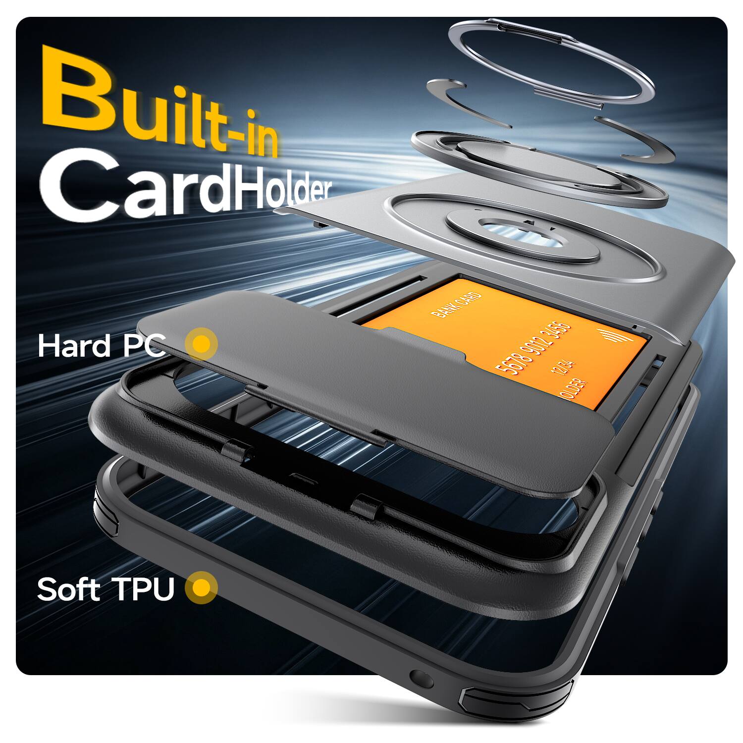 Built-in CardHolder

Hard PC

Soft TPU