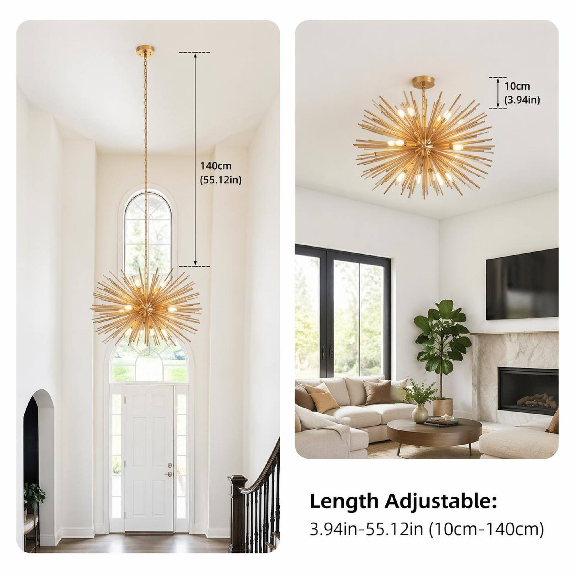 10cm (3.94in)  
140cm (55.12in)  
Length Adjustable: 3.94in-55.12in (10cm-140cm)