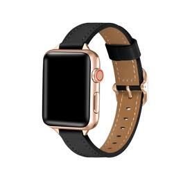 Posh Tech - Carmen Skinny Leather Band for Apple Watch - Black