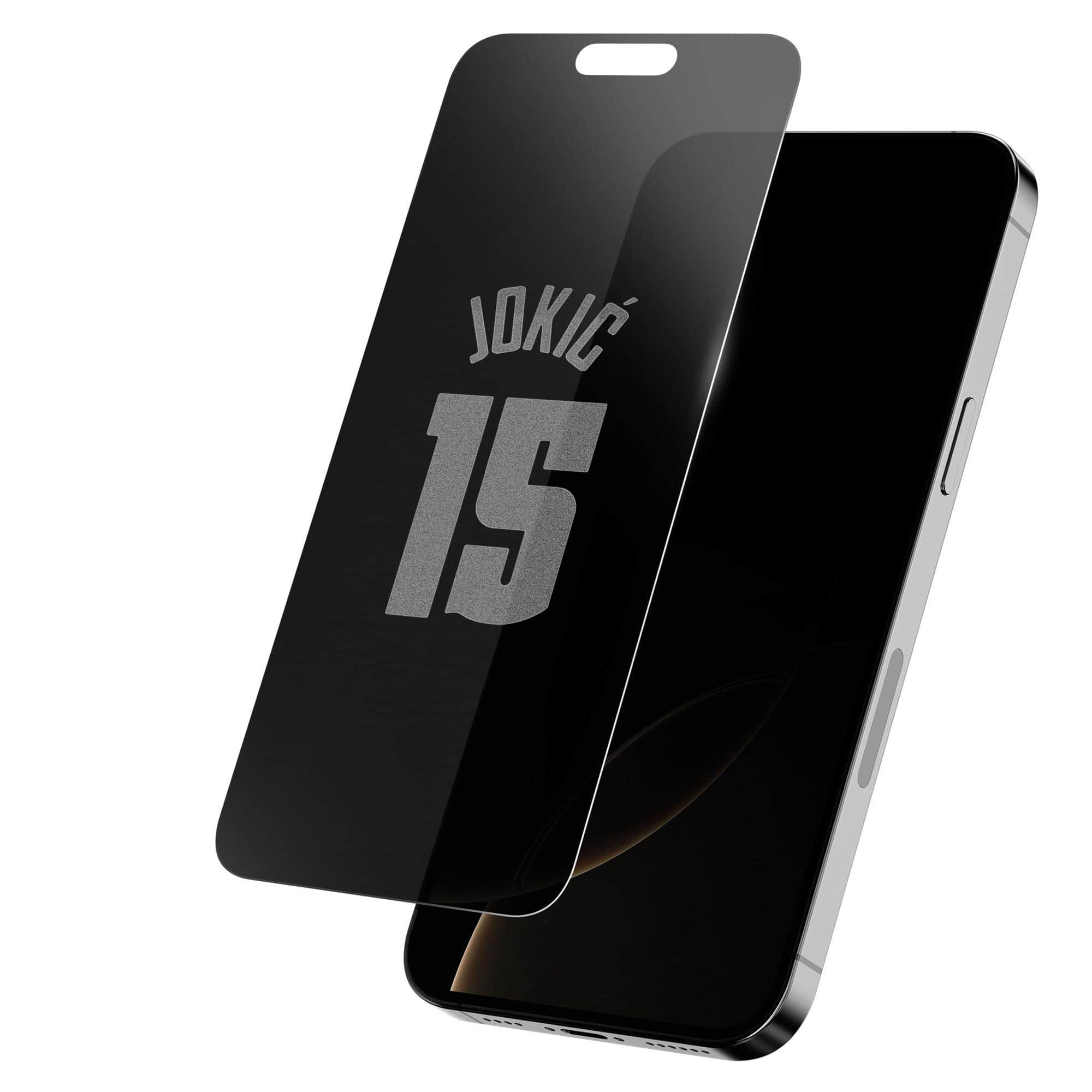 Screen Skinz - Nikola Joki- Denver Nuggets Privacy iPhone Screen Protector - 15 Plus/15 Pro Max/16 Plus - Multicolor