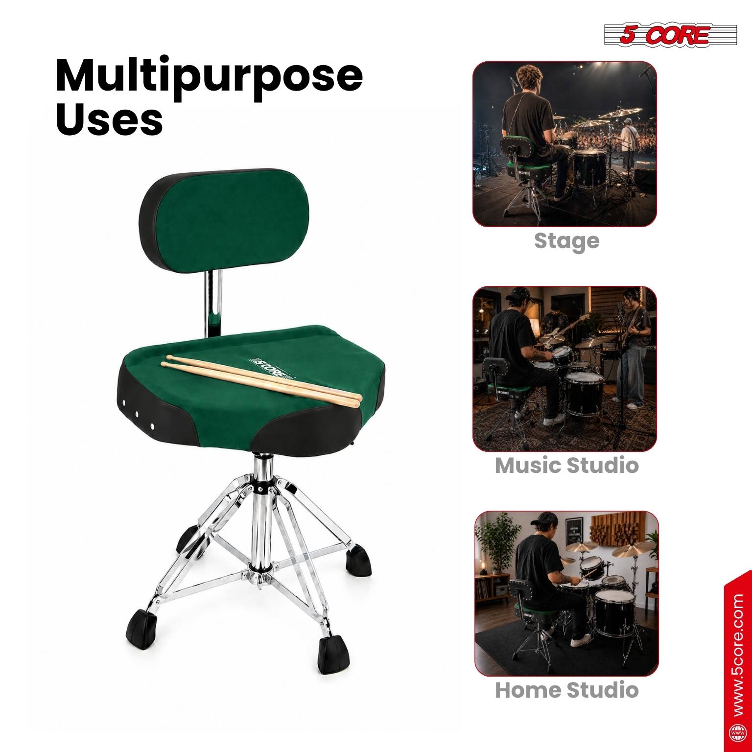 Multipurpose Uses

5 CORE

Stage

Music Studio

Home Studio

www.5core.com