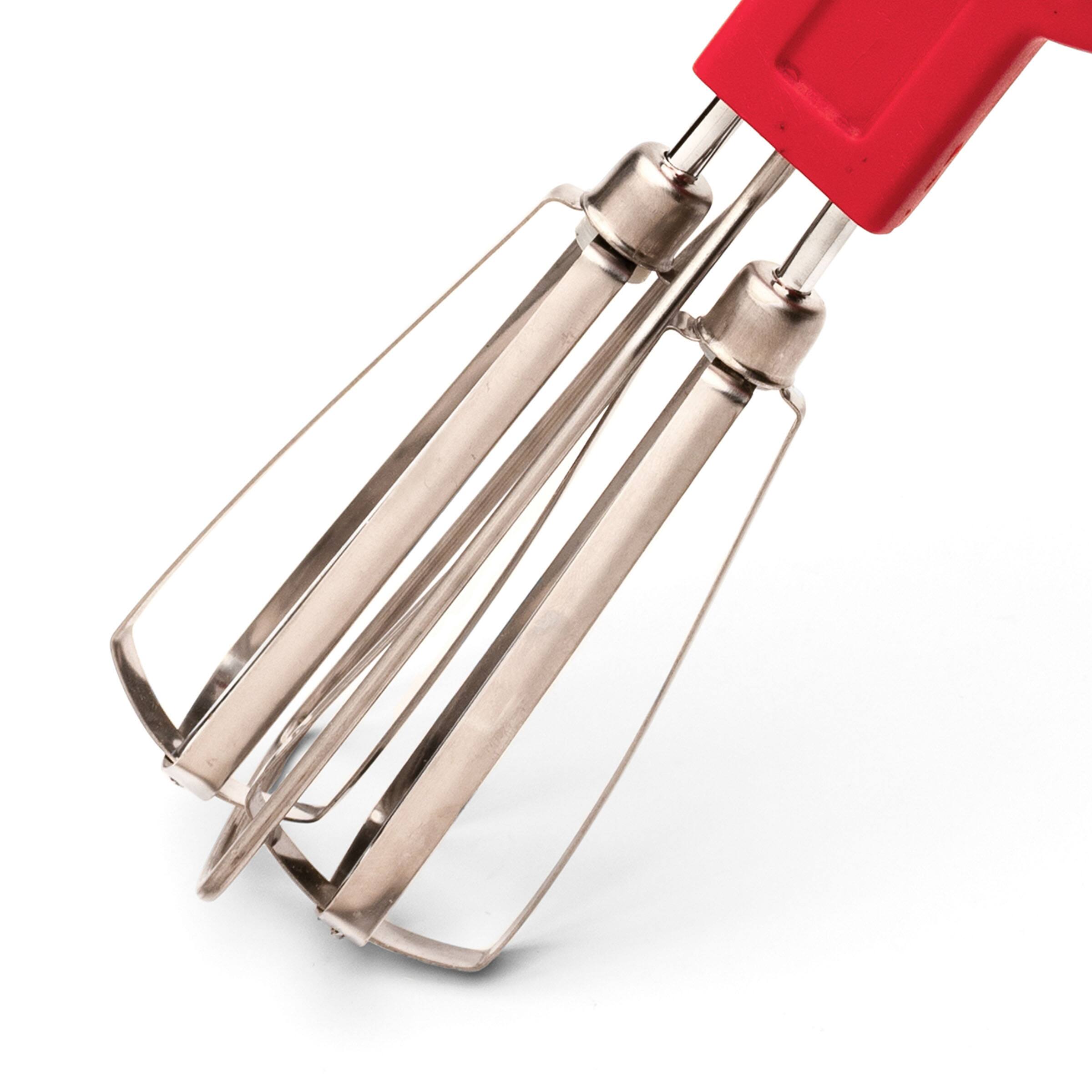 Kings County Tools - Egg Beater Manual Hand Crank Mixer - Red - Thumbnail 2