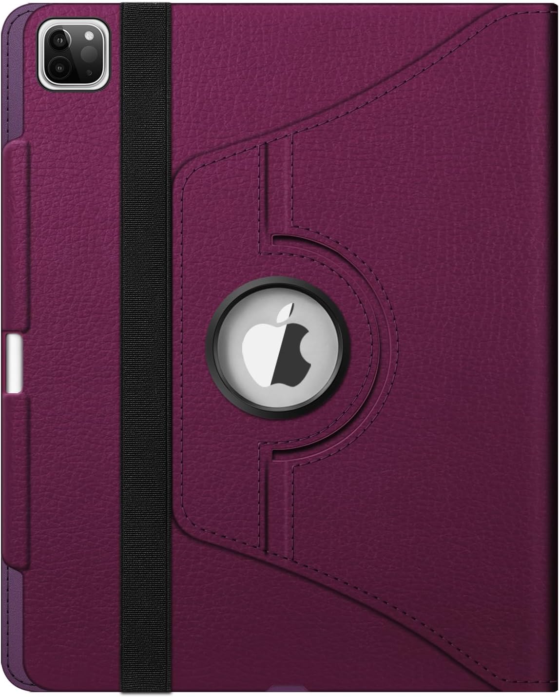 Alt View 4. Fintie - Rotating Case for iPad Pro 12.9 6th/5th/4th/3rd Generation 360° Swivel Stand Shockproof Protective Cover Sleep/Wake - Purple.