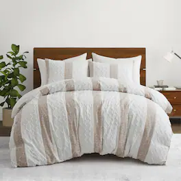 Peace Nest - 3-Piece Textured Stripe Geometric Oversized Stylish Duvet Cover Set, Twin - Floral