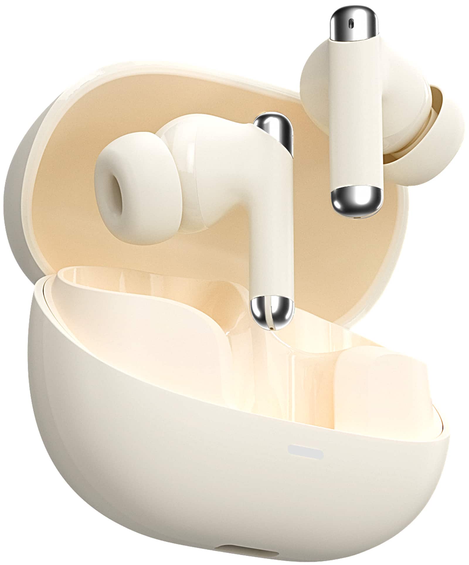 Alt View 1. Tronsmart - Sounfii R4 True Wireless In-Ear Earbuds, 12mm Drivers with Big Bass, 4 Mics ENC Clear Call, Smart Touch Control - Beige.