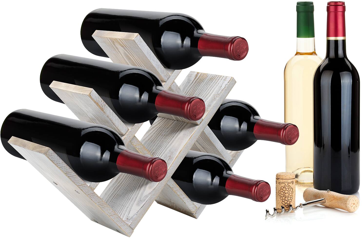 Alt View 4. Sorbus - Sorbus® Wine Rack Butterfly, Stores 8 Bottles of Wine, Sleek and Chic Looking, Minimal Assembly Required - Grey.