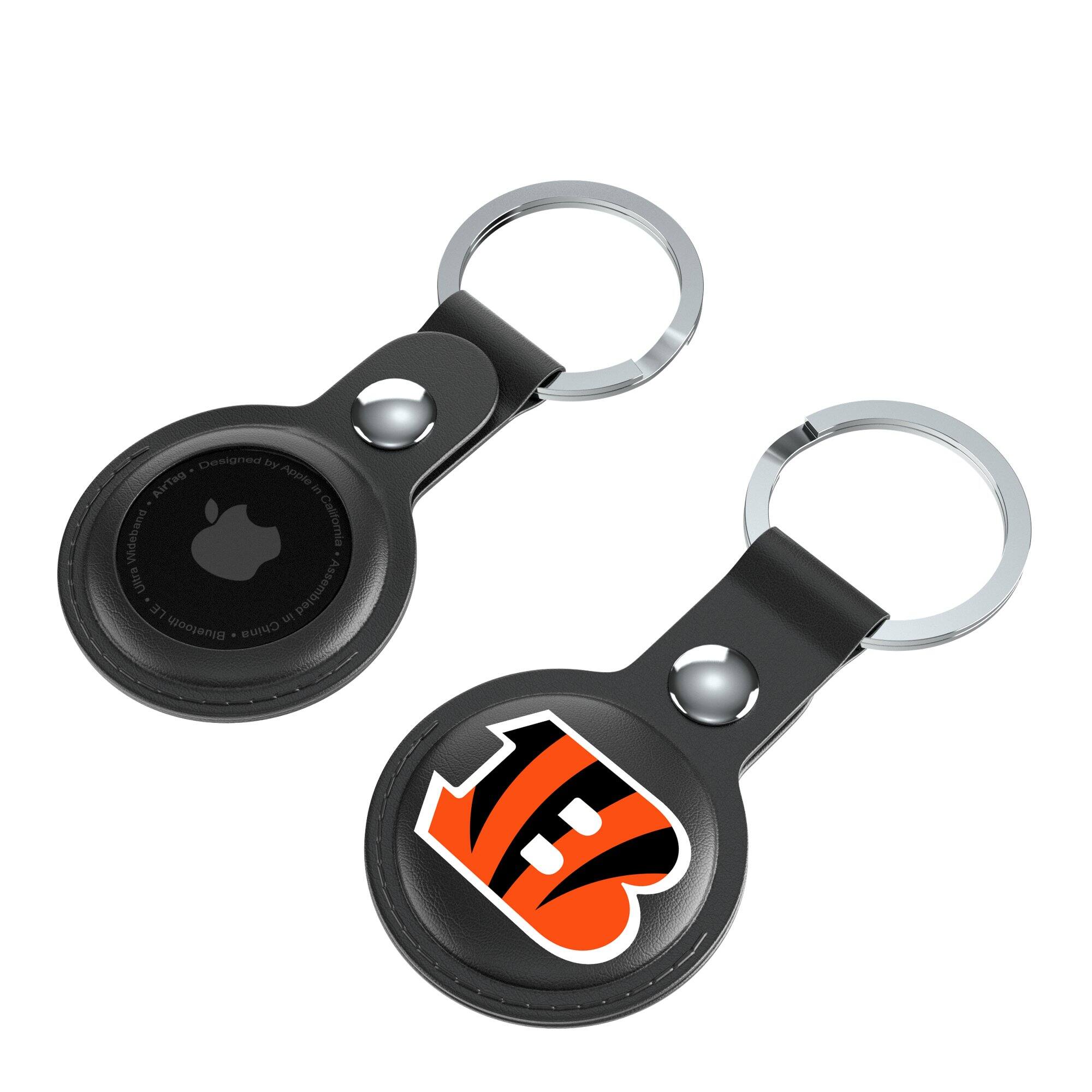 Keyscaper Cincinnati Bengals Leatherette AirTag Holder 2 Pack No
