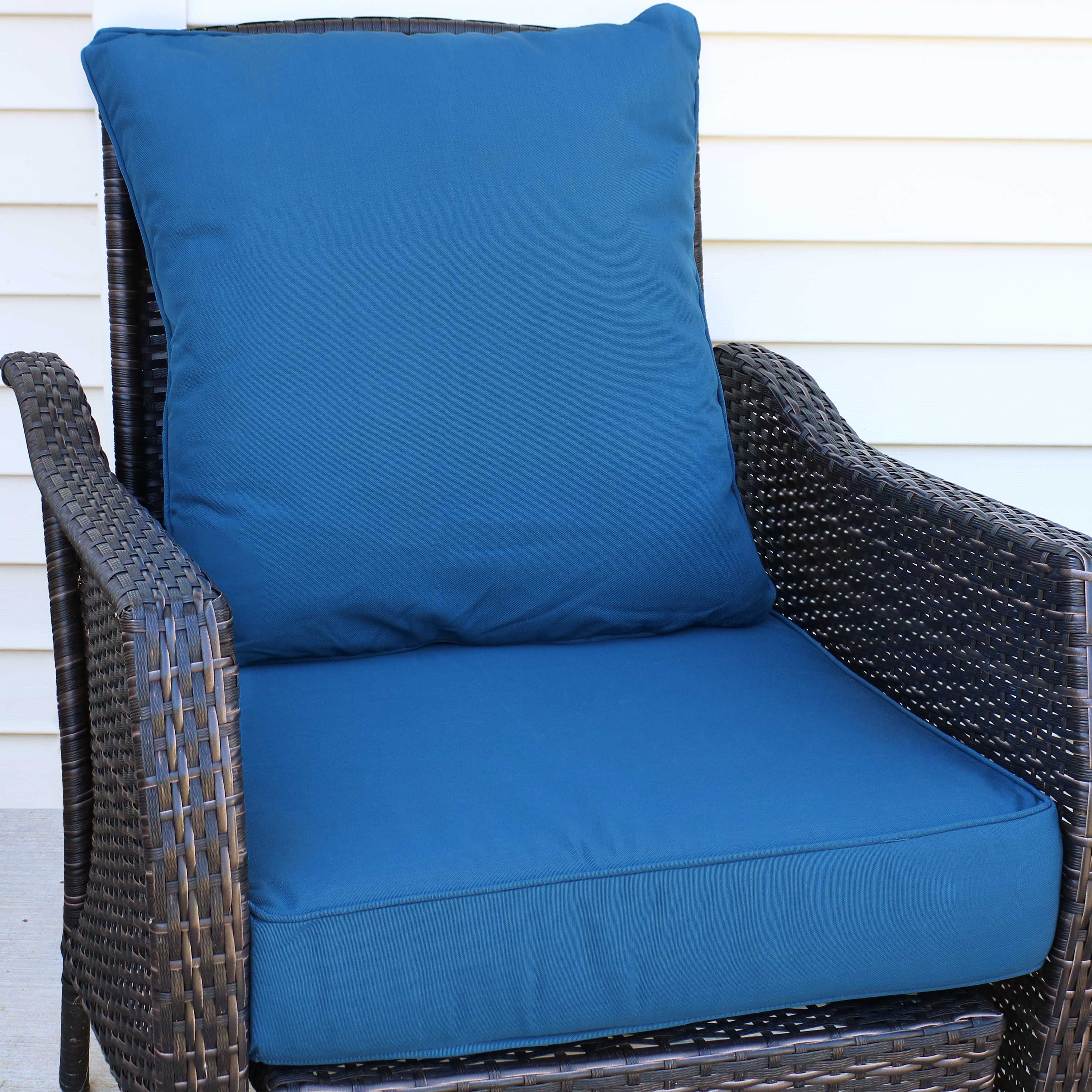 Alt View 3. Sunnydaze - Polyester Indoor and Outdoor Back and Seat Cushions - Blue.