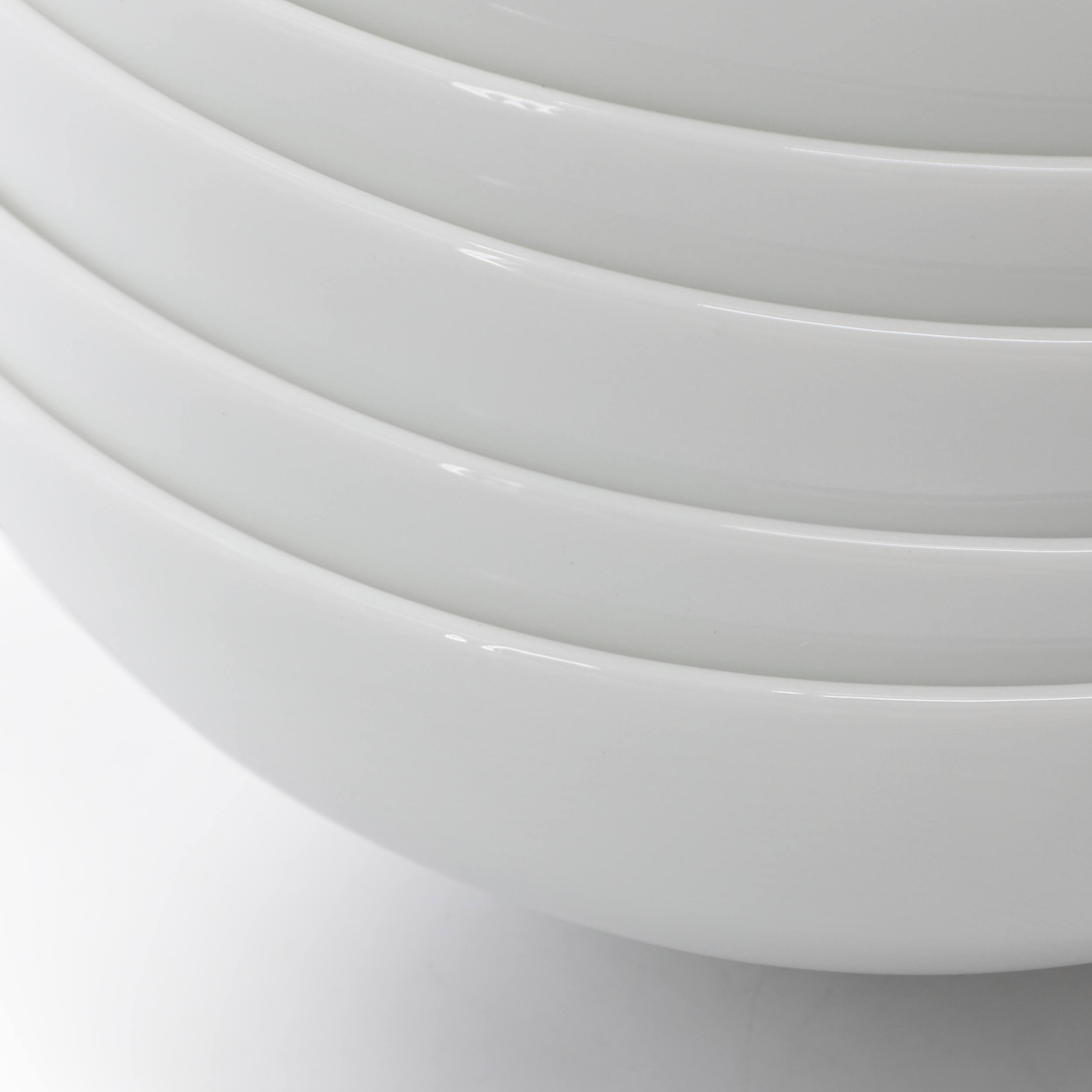 Alt View 4. Gibson - Ultra By Gibson Olstead 8 Piece 6.8 Inch Round Break Resistant Tempered Opal Glass Bowl Set in White - White.