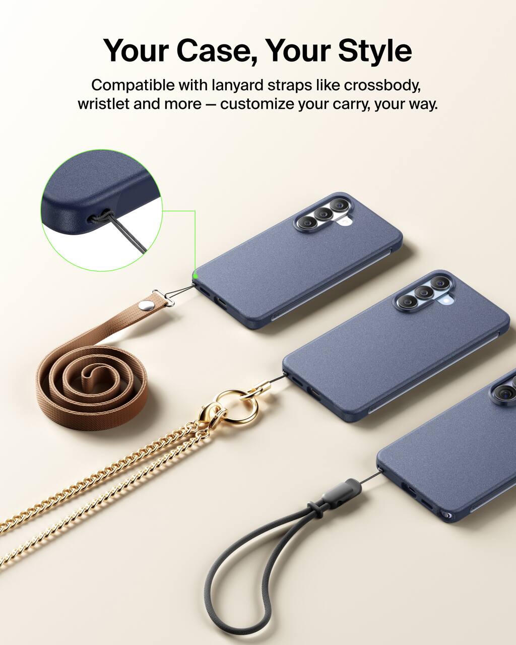 Your Case, Your Style

Compatible with lanyard straps like crossbody, wristlet and more - customize your carry, your way.