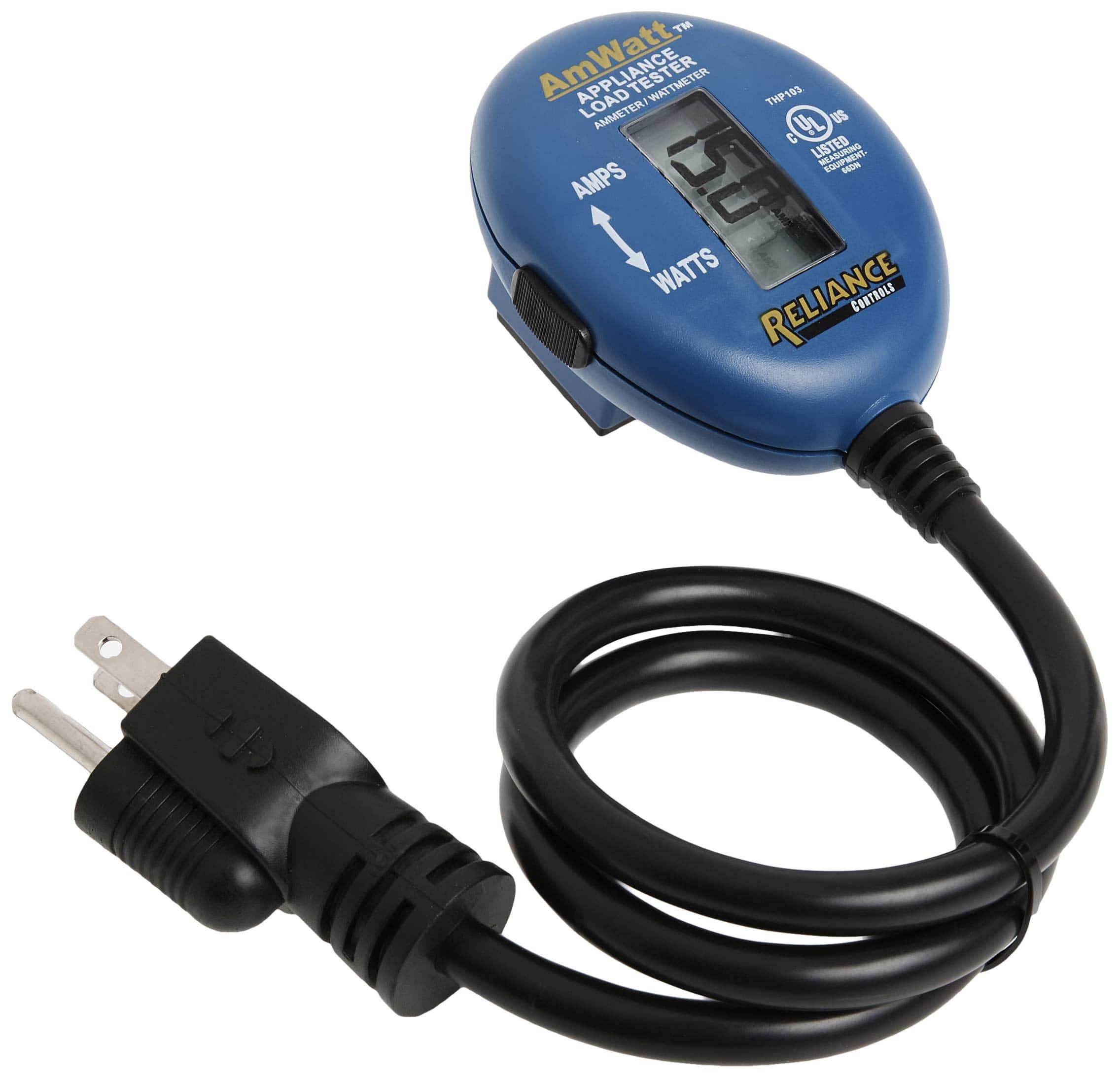 Amber Sporting Goods - Reliance Controls Ammeter and Wattmeter THP103 AmWatt Appliance Load Tester/Plug, 1-Pack, Blue