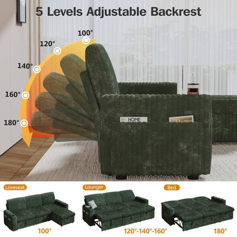 5 Levels Adjustable Backrest

100° 120° 140° 160° 180°

HOME Loveseat Lounger Bed

100° 120°-140°-160° 180°