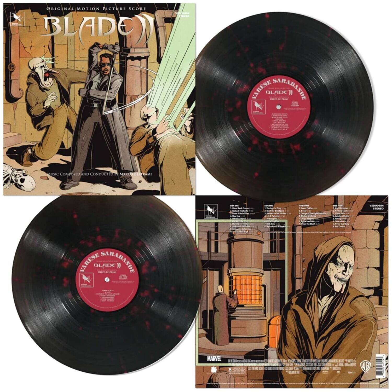 **Original Motion Picture Score**

**Blade**

Music Composed and Conducted by Marco Beltrami

**Varese Sarabande**

**Blade**

Marco Beltrami

**Side One**

1. Blade's Theme
2. The Vampire's Lair
3. The Vampire's Lair (Reprise)
4. The Vampire's Lair (Reprise)
5. Blade's Theme (Reprise)
6. The Final Battle

**Side Two**

1. Blade's Theme (Reprise)
2. The Vampire's Lair (Reprise)
3. The Final Battle (Reprise)
4. Blade's Theme (Reprise)

**Video & Stereo**

**Marvel**

**Varese Sarabande**