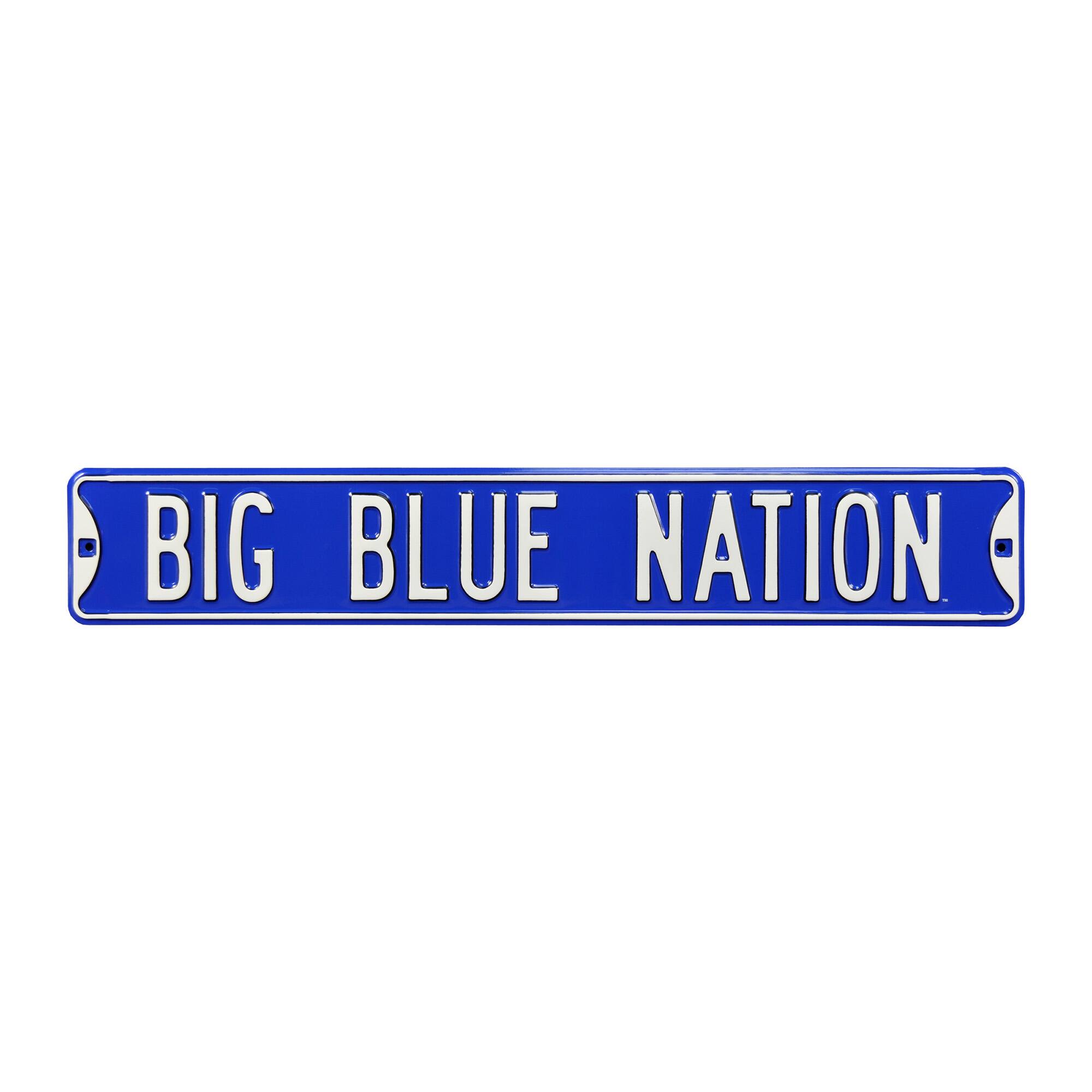 Authentic Street Signs - Kentucky Wildcats 6" x 36" College Ave Embossed Street Sign - Blue