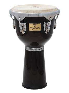 Tycoon Percussion - 12" Djembe, 22" Tall Siam Oak Shell, Goat Skin Head, Deluxe Hoops, 5/16" Tuning Lugs with Wrench, Concerto Series