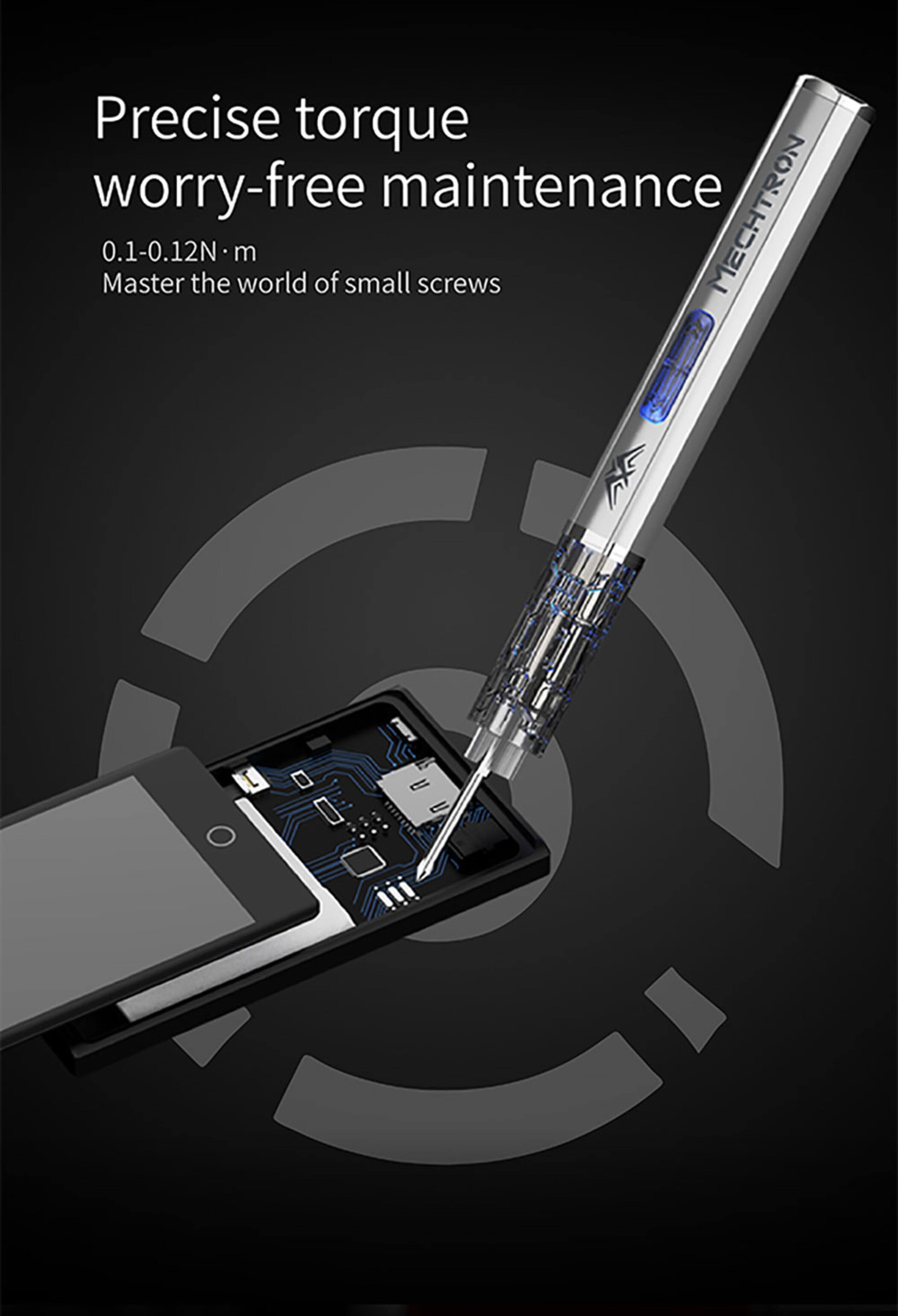 Precise torque worry-free maintenance  
0.1-0.12N·m  
Master the world of small screws  
MECHTRON