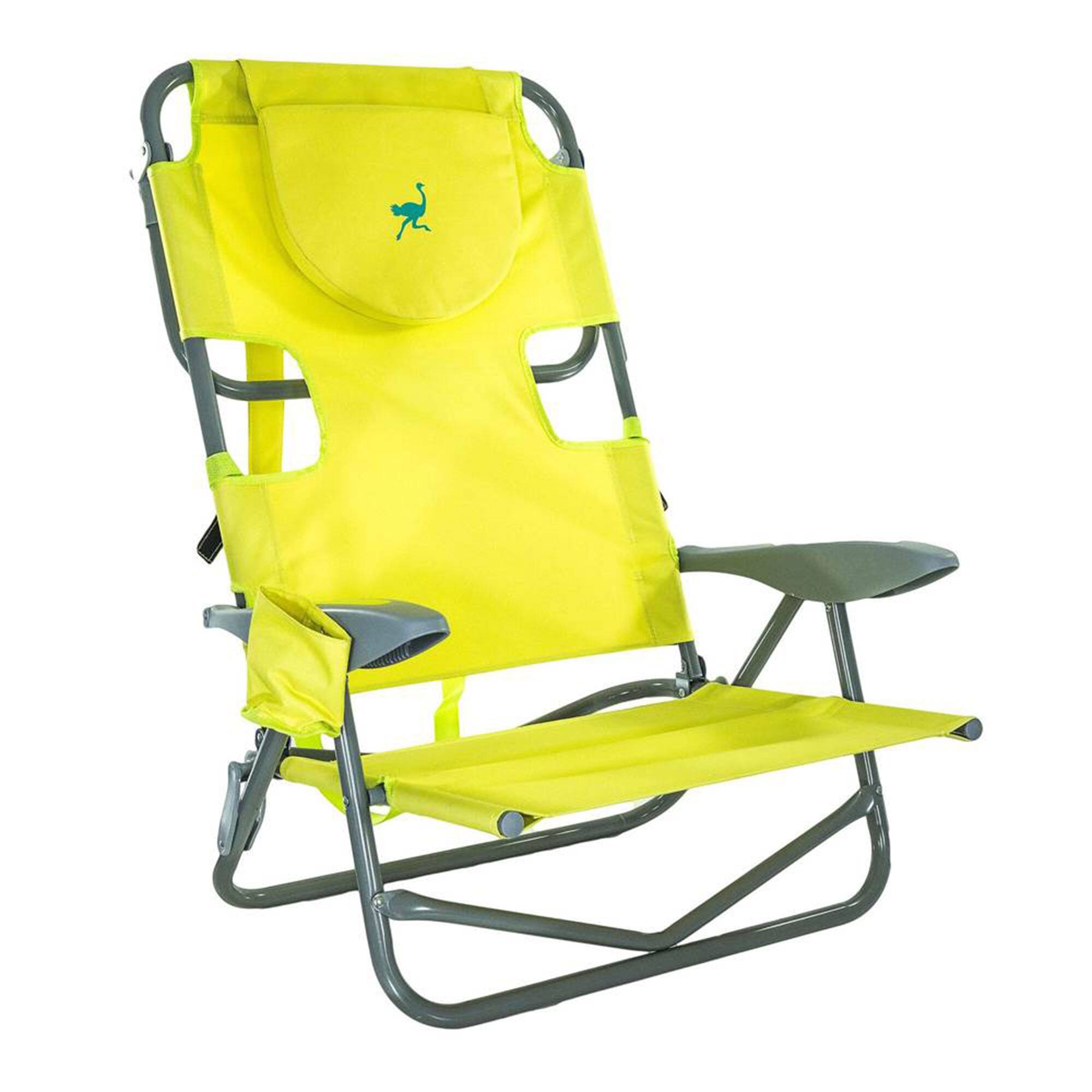 Alt View 5. Ostrich - Ostrich On-Your-Back Outdoor Reclining Beach Lounge Pool Camping Chair, Green - Green.