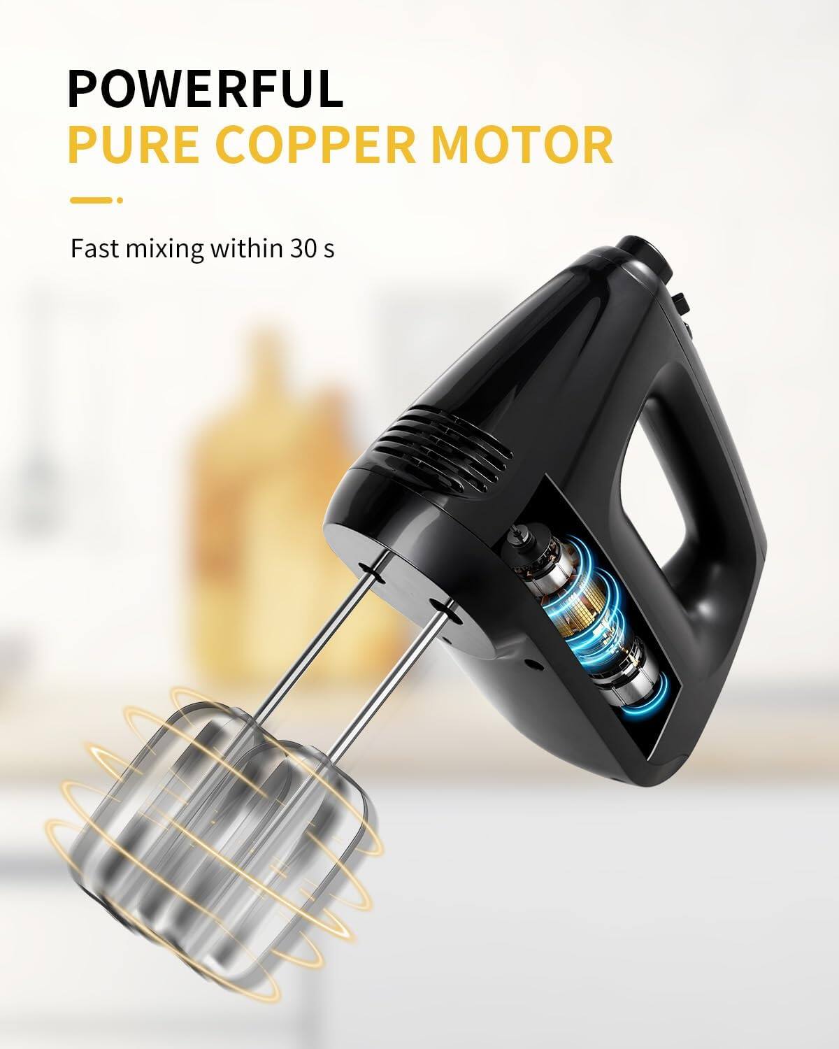 Shardor Hand Mixer Electric, 6 Speed & Turbo Mixer Electric Handheld ...