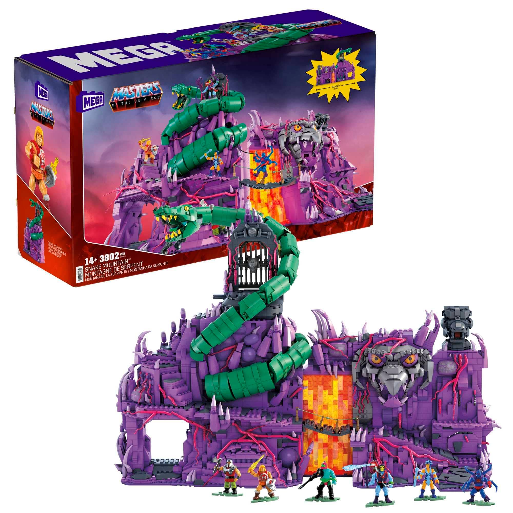 Mega Brands - Mega Masters of The Universe Building Toys Set, Snake Mountain - Multicolor