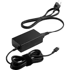 Front. HP - 65W USB Type-C LC Power Adapter 1P3K6AA#ABA - Black.