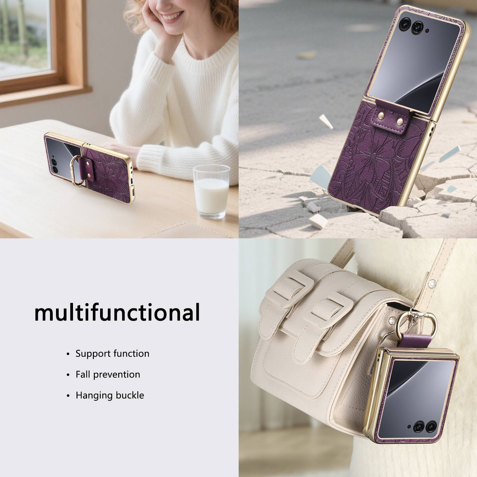 multifunctional

- Support function
- Fall prevention
- Hanging buckle