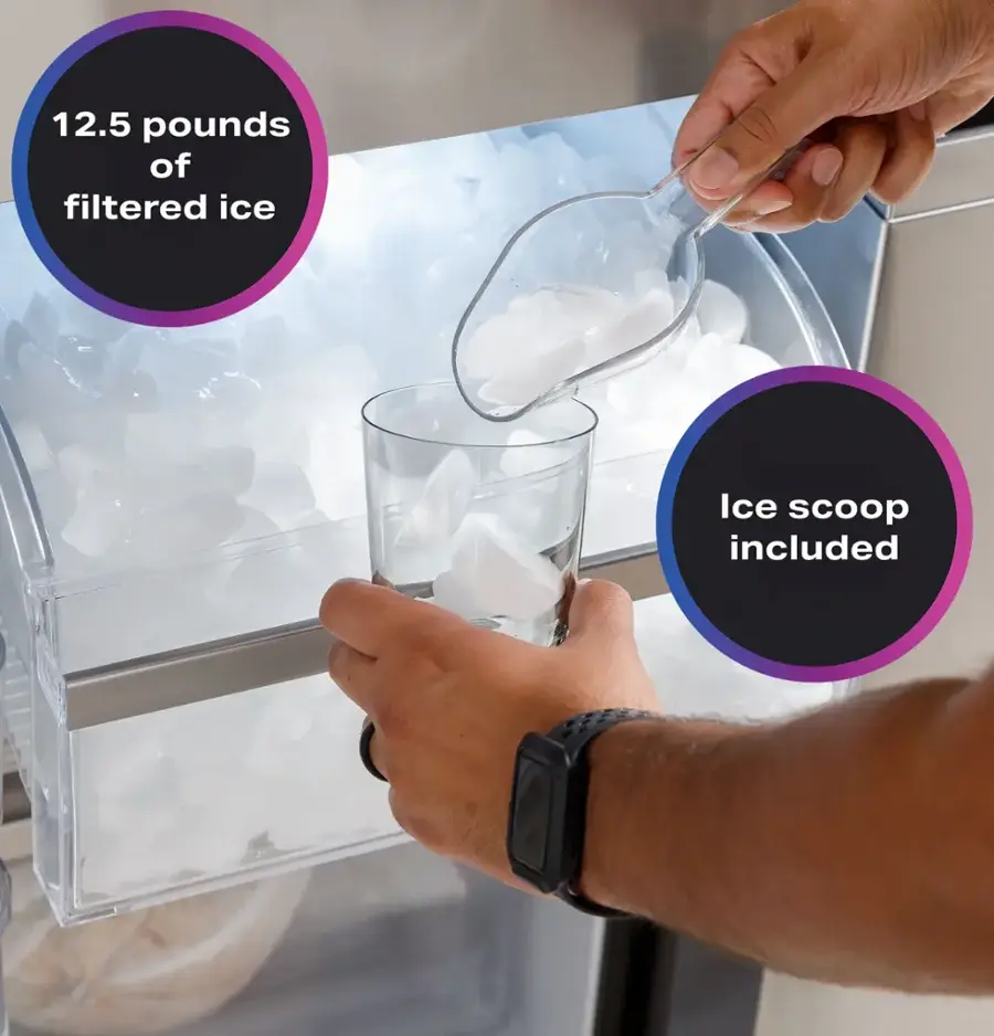 12.5 pounds of filtered ice included