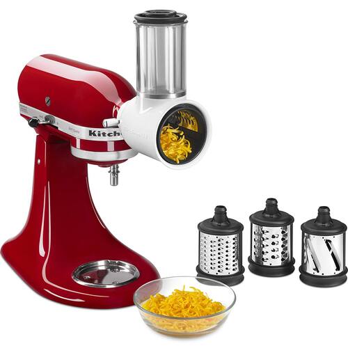 Alt View 3. KitchenAid - Artisan Series 5-Quart Tilt-Head Stand Mixer with Fresh Prep Slicer/Shredder KSM150FBER - ‎Empire Red.