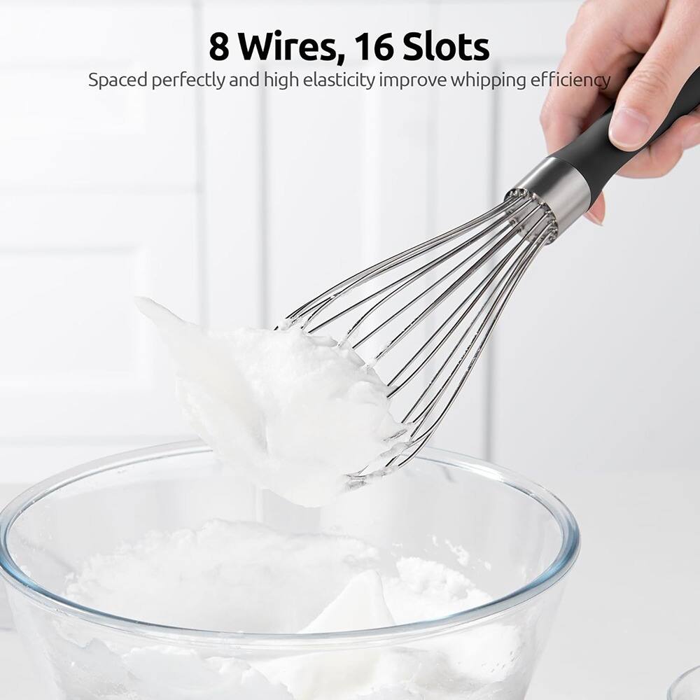 8 Wires, 16 Slots  
Spaced perfectly and high elasticity improve whipping efficiency