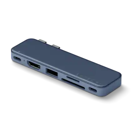 Front. Satechi - USB-C Snap Hub for Macbook Neo - Indigo.