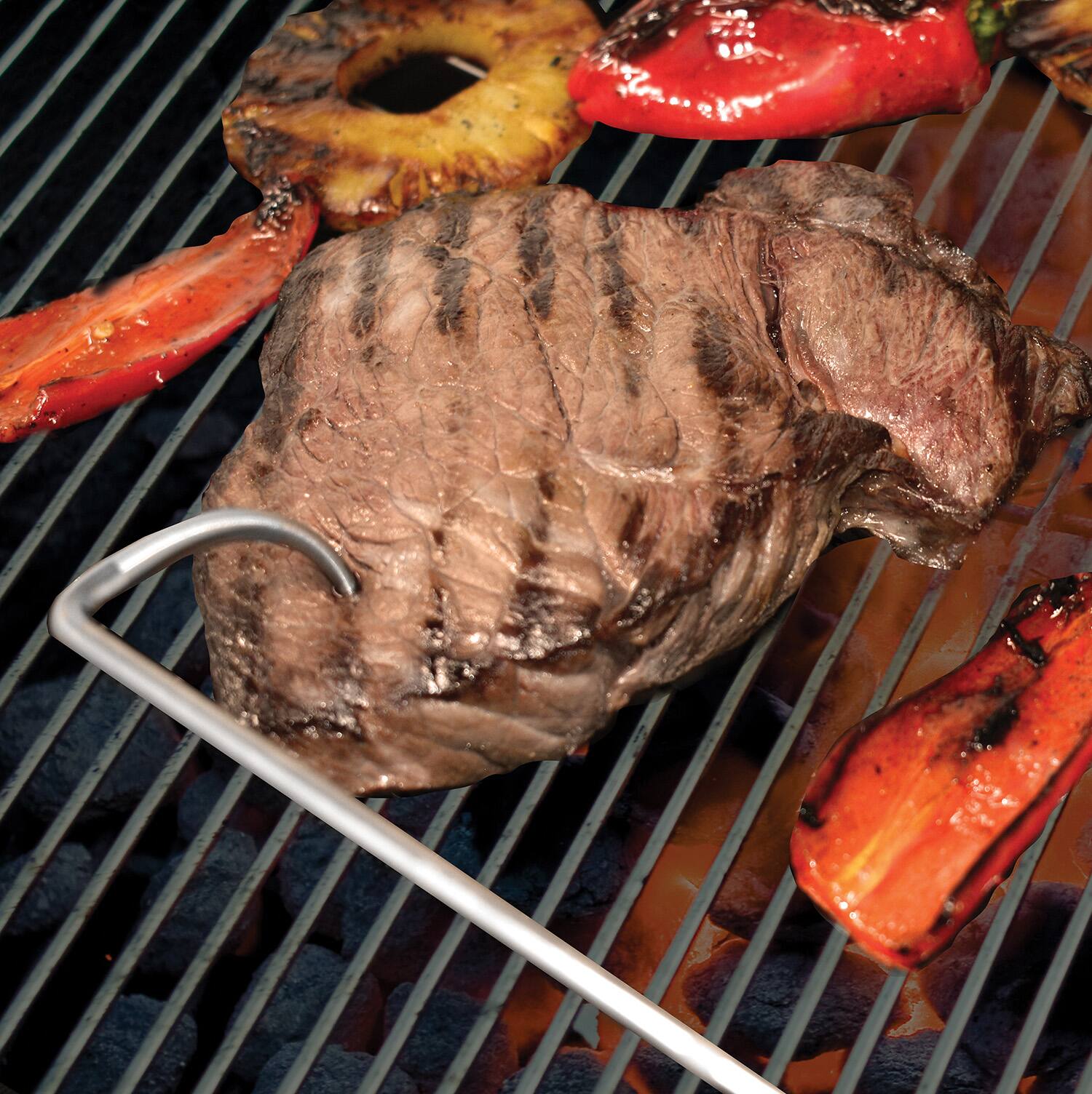 Alt View 3. Norpro - Hook n' Flip Barbeque and Grill Tool, Stainless Steel - Silver.