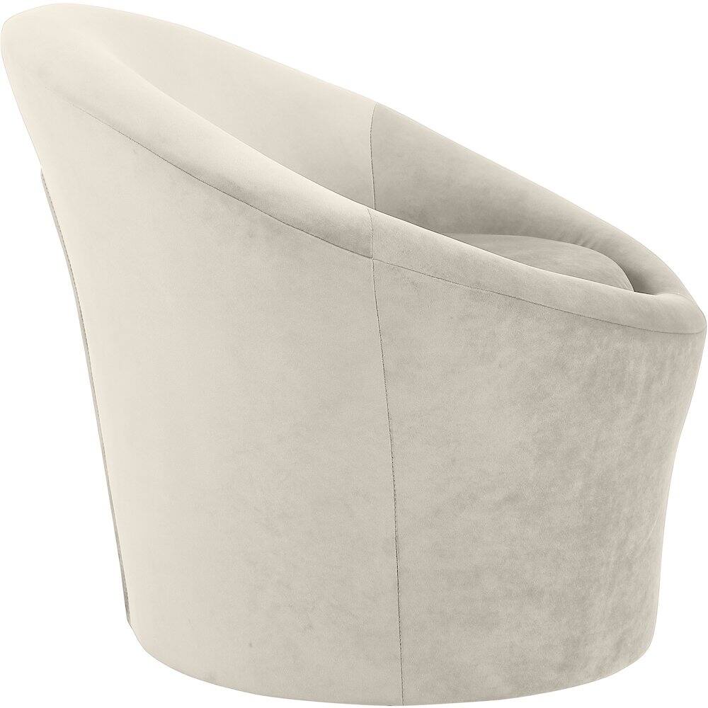 Alt View 3. Meridian Furniture - Tristan Cream Velvet Accent Chair - Beige.