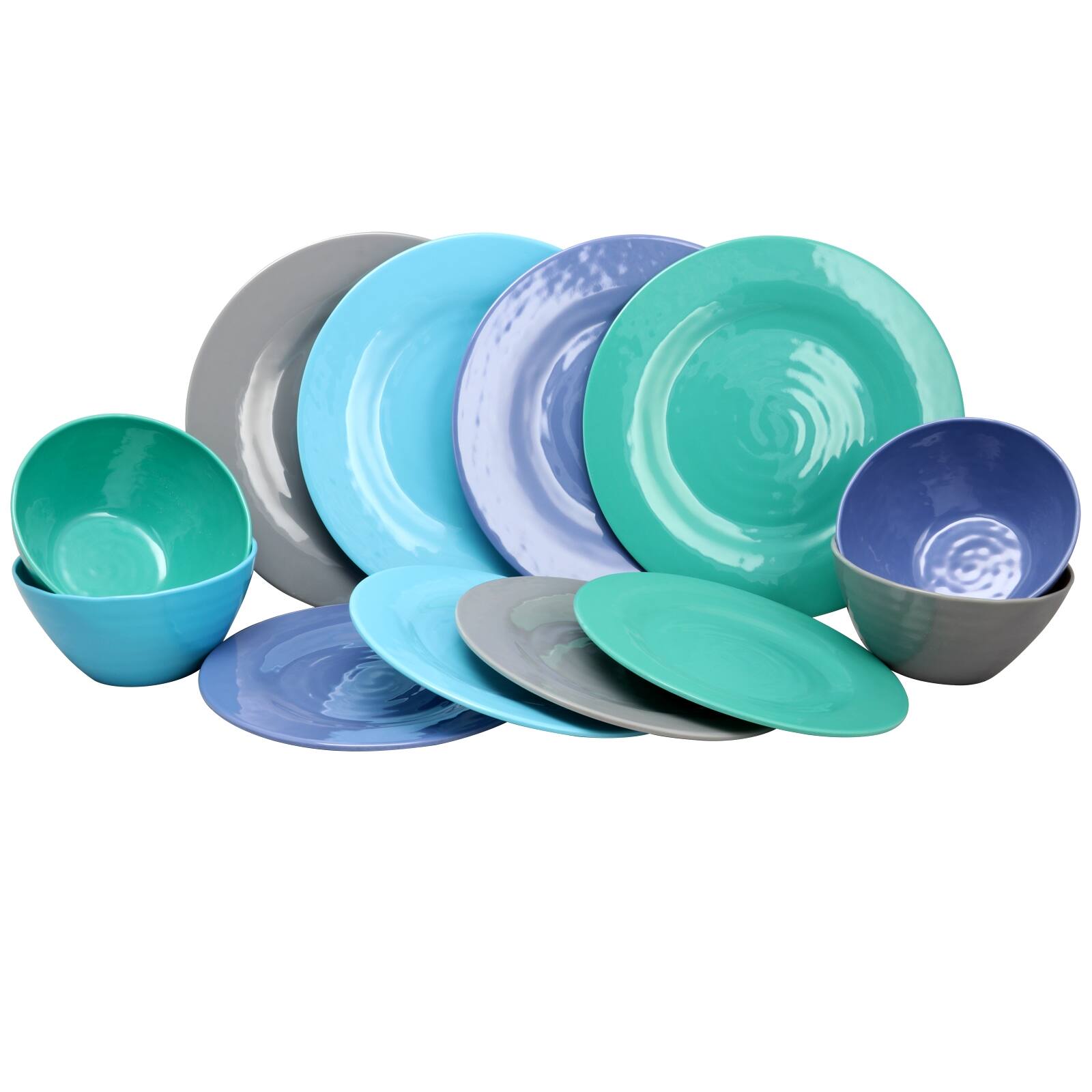 Alt View 6. Gibson - Gibson Home Brist 12 Piece Dinnerware Set in 4 Assorted Colors - Assorted.